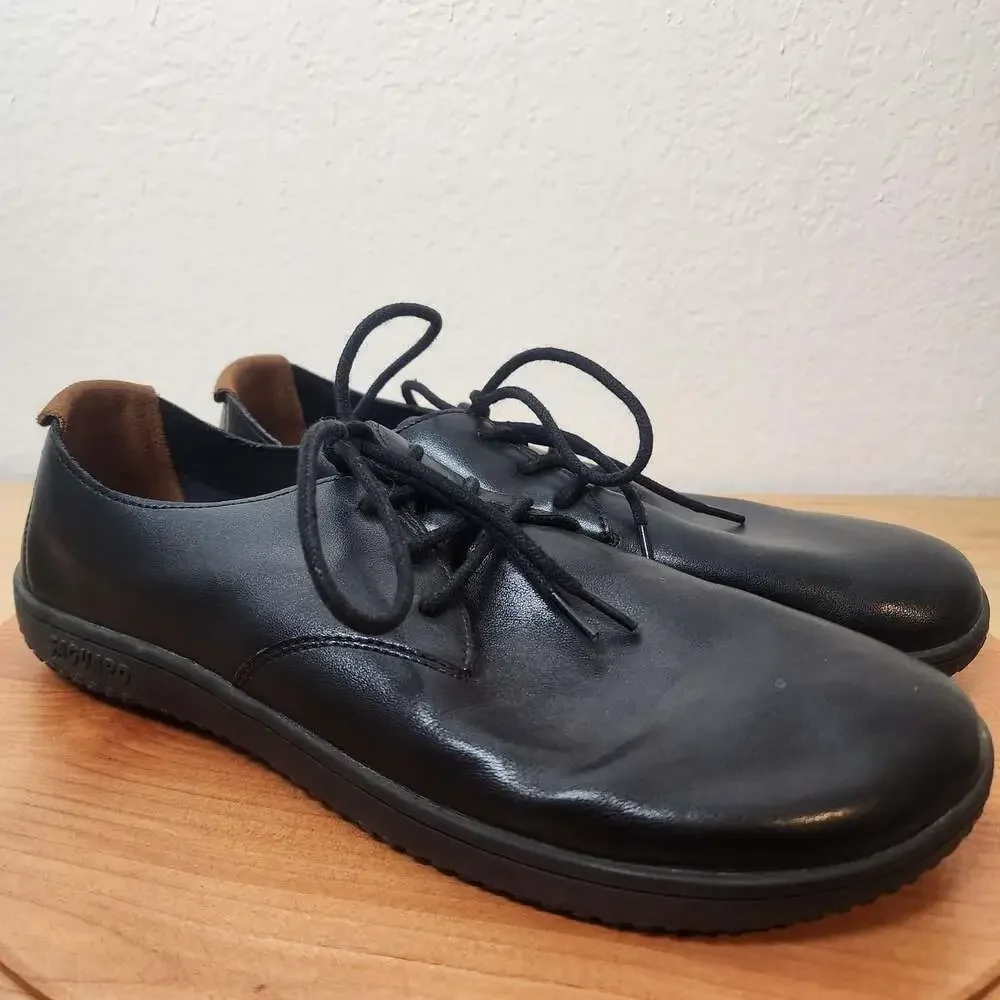 Saguaro Barefoot Shoes Mens 12 Black Vegan Lace Up Minimalist Casual Comfort Low